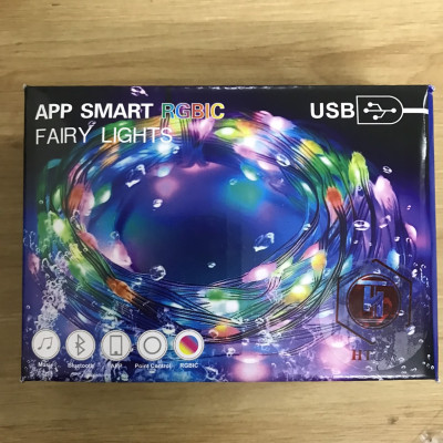 Dây Đèn Led Trang Trí Dài 20 Mét, Đèn Led RGB 16 Triệu Màu Chống Nước, Led Giọt Lệ Điều Khiển Qua APP, Remote 24 Phím, Nguồn USB