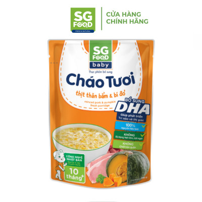Lốc 61 - Combo 6 Cháo Tươi Baby Sài Gòn Food 240G (Gà, Thịt Bằm, Bò, Tôm, Lươn, Cá Hồi)