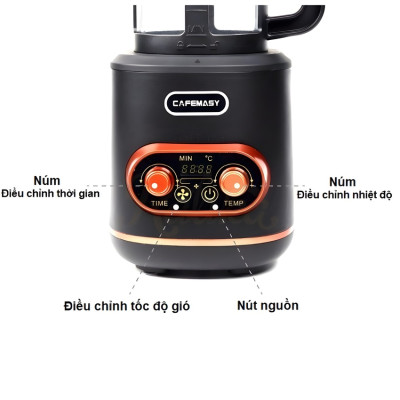 Hàng chính hãng. Máy rang hạt cà phê công nghệ gia nhiệt không khí. Thương hiệu Mỹ Cafemasy cao cấp CCR-1209R2