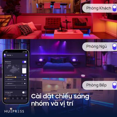 Đèn led dây thông minh HUEPRESS myHue Strip L1 cao cấp WIFI 16 triệu màu RGBCW - Điều khiển bằng app