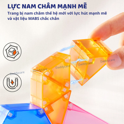 Bộ xếp hình nam châm hình khối Mideer Creative Magnetic Building Blocks, đồ chơi lắp ghép cho bé