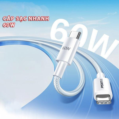 Cáp Sạc iPhone 15 - Linen USB-C 60W 1 m - Pisen LH-CC-PD01-1000
