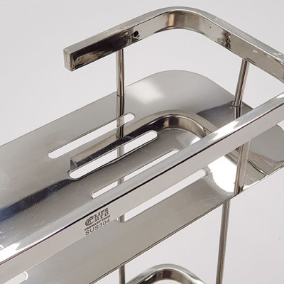 Kệ tường đôi phòng tắm Inox SUS 304 Eurolife EL-KT10 (Trắng Bạc)