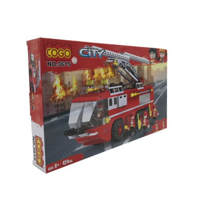 Đồ Chơi Lắp Ráp Phát Triển Trí Tuệ - Xe Cứu Hỏa COGO No.3615 (424 Mảnh Ghép)