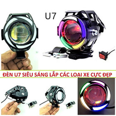Đèn Trợ Sáng Xe Máy, Ô Tô U7 Ngũ Sắc Siêu Sáng - Viền LED Cực Đẹp, Độ Xe Đẳng Cấp, Loại Tốt Mẫu Mới