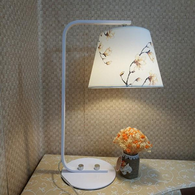 Đèn ngủ để bàn MONSKY cao cấp DB9005 chóa trắng nâu (đã bao gồm bóng LED) - ẢNH THẬT SHOP CHỤP