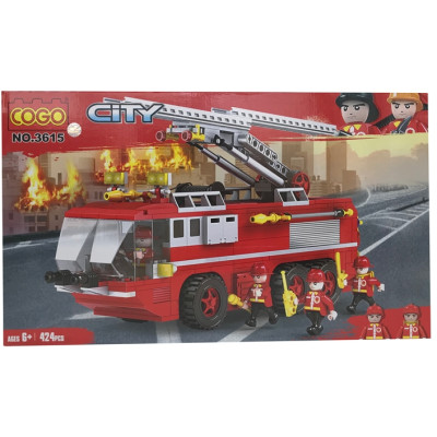 Đồ Chơi Lắp Ráp Phát Triển Trí Tuệ - Xe Cứu Hỏa COGO No.3615 (424 Mảnh Ghép)