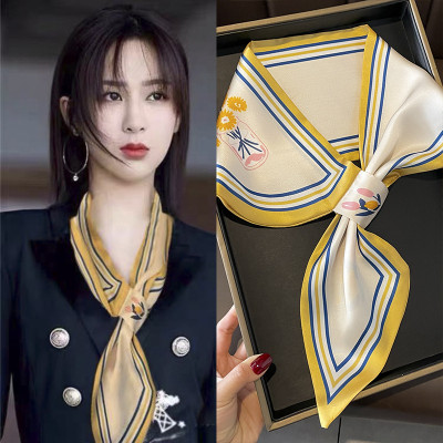 [CHỌN MẪU]-Khăn choàng cổ lụa dáng nhỏ 77x14cm-Khăn lụa hai lớp satin vắt chéo-Khăn lụa nữ phù hợp với mọi lứa tuổi