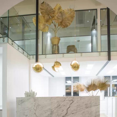 Đèn thả chao biến hình tô điểm bàn ăn,decor phòng khách,đèn thả đồng, thiết kế bên trong sang trọng