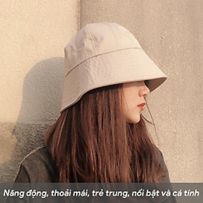 (NEW) Mũ vành, nón bucket trơn phối vải kaki cực đẹp Form chuẩn thời trang nữ (Ảnh thật)