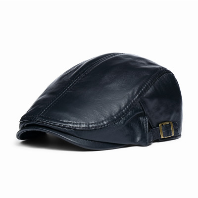 Mũ/ Nón beret nam da cừu cao cấp BHY1903 Điều chỉnh được, Mỏng mềm, thoáng khí, không bong tróc