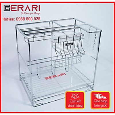 {Chính hãng} Kệ dao thớt chai lọ nan dẹt inox bóng cao cấp Gerari