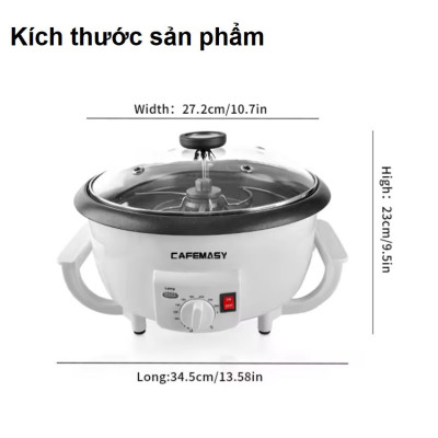 Máy rang hạt các loại hạt tự động, thương hiệu Mỹ cao cấp Cafemasy SCR-300. HÀNG CHÍNH HÃNG