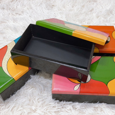 Hộp sơn mài chữ nhật cao cấp đa năng đựng đồ vật, làm quà tặng ý nghĩa size 20x12x6 cm