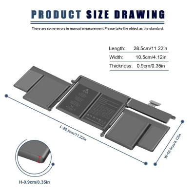 Pin Tương Thích Cho Macbook Pro 13 Inch Retina A1502 A1582 2013 2014 TEEEMO PC Hàng Nhập Khẩu New Seal