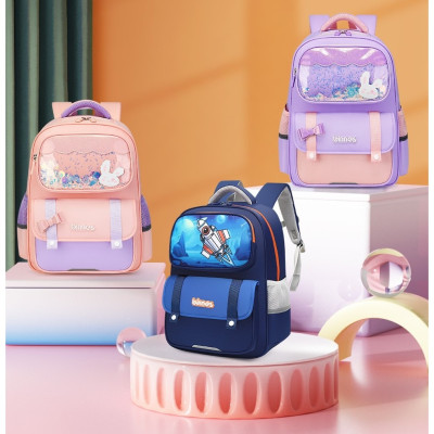 BINBES - B-6049 Balo học sinh Cấp 1 siêu nhẹ, chống gù, chống thấm nước (KT 39x29x15cm), cặp sách học sinh chính hãng