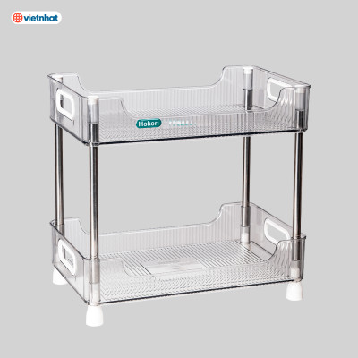 Kệ chữ nhật trong HOKORI khung inox 2 / 3 tầng nhựa VIỆT NHẬT cao cấp đựng đồ đa năng - Văn phòng, vệ sinh, phòng khách - Hàng Việt Nam