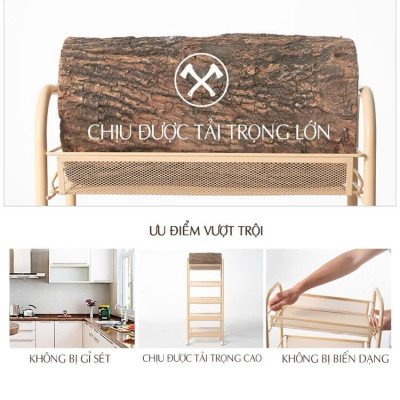Xe Đẩy Đa Năng 3 Tầng – Kệ Nhà Bếp - Kệ Spa Mặt Lưới Nhập Khẩu Cao Cấp - Hàng Chính Hãng MINIIN