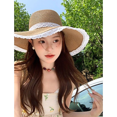 Nón mũ nữ rộng vành đi biển viền ren mẫu mới đẹp chất liệu cói chống nắng thoáng mát Chất liệu cói Kiểu dáng thời trang chống nắng đi biển dạo phố du lịch là sản phẩm hoàn hảo cho những ai yêu thích phong cách thời trang Hàn Quốc.  Dona240701