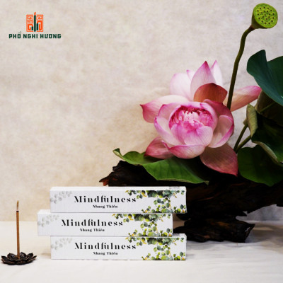 Nhang thiền Thư giãn Mindfulness - Phổ Nghi Hương mùi hương tươi mát, có tính thanh tẩy cao thích hợp để thư giãn và khử mùi không gian sống