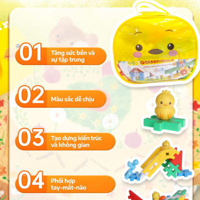 Bộ đồ chơi khối lắp ráp Gakken Block - Little Piyo Block