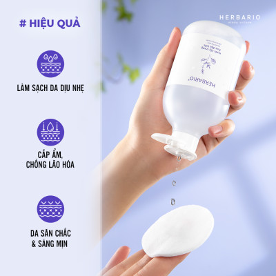 Bộ 5 Hoa Đậu Biếc Herbario: Nước tẩy trang 300ml +Sữa rửa mặt tạo bọt 100ml+mặt nạ 30ml + Toner 200ml + Tinh chất 30ml