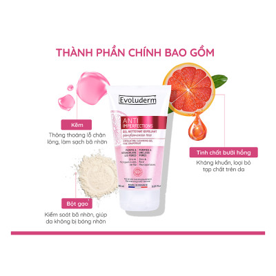 Gel rửa mặt kiêm tẩy tế bào chết tinh chất bưởi hồng danh cho da dầu mụn 150ml
