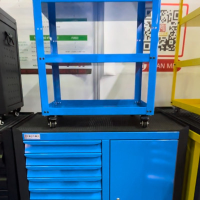 Tủ đựng dụng cụ 6 ngăn kèm hộc có khóa - D1B6 - Màu Cam - Kích thước W900 x D500 x H950mm