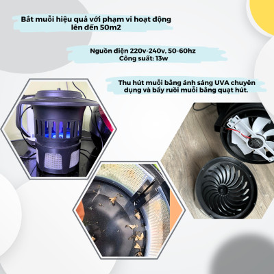 Đèn bắt muỗi CON DƠI model CN06 loại quạt hút - chống nước