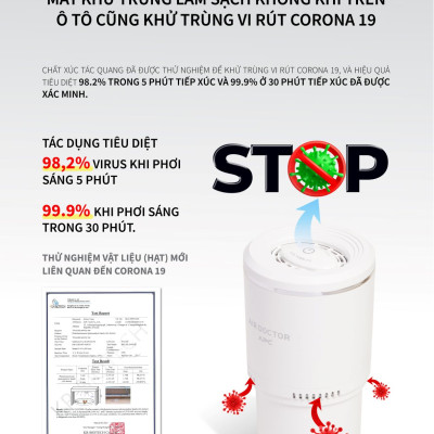 MÁY LỌC KHÔNG KHÍ KHỬ KHUẨN, KHỬ MÙI Ô TÔ - CHÍNH HÃNG HÀN QUỐC APC AIR DOCTOR TUMBLER