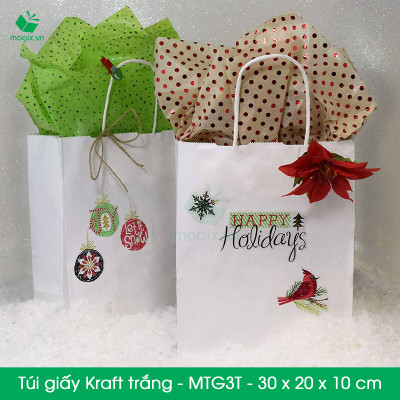 MTG3 MTG3T - 30x20x10 cm - Combo 100 túi giấy Kraft Nhật cao cấp