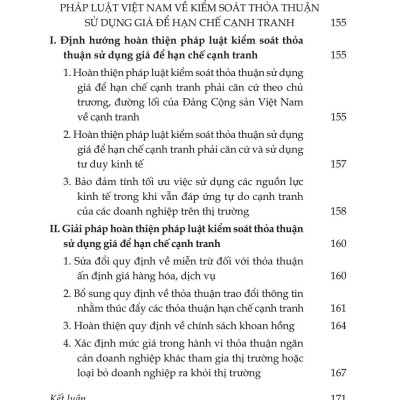 Pháp Luật Kiểm Soát, Thảo Thuận Sử Dụng Giá - Lý Thuyết Và Thực Tiễn Tại Việt Nam