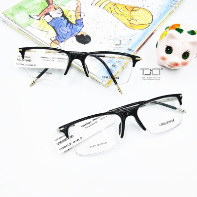 GỌNG KÍNH PHOM VUÔNG,  THỜI TRANG HÀN QUỐC NAM VÀ NỮ, THANH MÃNH, GỌNG NỮA KHUNG, CHÍNH HÃNG CHELLENGER CT22011