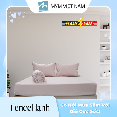 Bộ Drap, áo gối MYM chất liệu vải Tencel Lạnh Cao Cấp đủ kích thước 1m6, 1m8 Không kèm mền