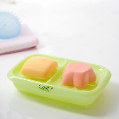 Khay nhựa đựng xà bông tắm, xà phòng rửa tay,..vv  Leaf Inomata chia 2 ngăn - Nội địa Nhật Bản