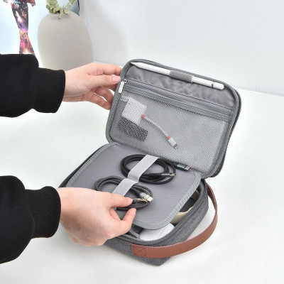 Túi xách đựng phụ kiện đồ công nghệ, chia nhiều ngăn đựng sạc , cáp , chuột , pin dự phòng WI WU Minimal tech pouch - Hàng nhập khẩu