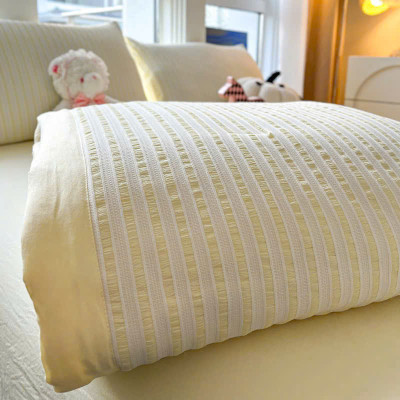 Bộ chăn chần ga gối cotton đũi nhăn LIDACO mềm mịn thoáng mát nhiều kích thước lựa chọn