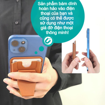 Case đựng thẻ dán mặt sau điện thoại Choetech PC0003 kiêm giá đỡ từ tính - Hàng chính hãng