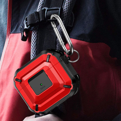 Bao Case Chống Shock Armor cho Airpods Pro / AirPods 3 / Airpods Pro 2 Có Khóa Chống Thất Lạc Rơi Tai Nghe - Hàng Chính Hãng