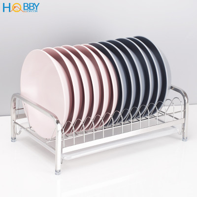 Kệ úp đĩa lớn nhỏ Inox 304 Hobby home decor KUD14 có khay hứng nước