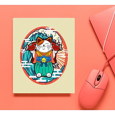 Miếng Lót Chuột Mouse Pad Cữu Vĩ Mèo Lucky Totoro Vô Diện Hoạt hình 21x26 Cm KAI Mẫu mới Nhất_ Hàng Chính Hãng