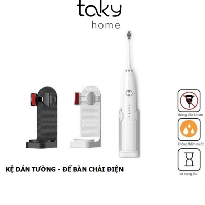 Giá - Kệ Dán Tường Để Bàn Chải Đánh Răng Điện Cao Cấp, Treo Bàn Chải Điện Khô Ráo, Sạch Sẽ, An Toàn, Dễ Dàng Sử Dụng. TakyHome 4015