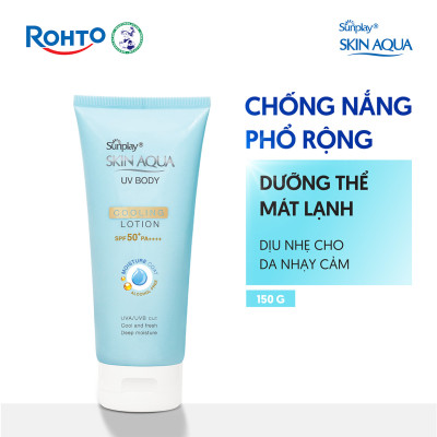 Kem chống nắng body Skin Aqua mát lạnh dùng hàng ngày Sunplay Skin Aqua UV Body Cooling Lotion SPF 50+ PA++++ 150g