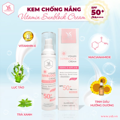 [YSB COSMETICS]  Kem chống nắng VITAMIN SUNBLOCK CREAM SPF50+/PA++++
