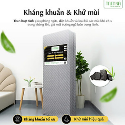 Nệm PE Than Hoạt Tính Gấp 3 Tatana  – Vải Valize Cao Cấp – Kháng Khuẩn, Thoáng Mát