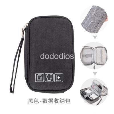 Túi đựng phụ kiện công nghệ đựng pin sạc dự phòng, điện thoại, cáp sạc usb, tai nghe có quai cầm, [Loại cao cấp - Màu Đen] Túi Đựng Phụ Kiện Công Nghệ Có Quai Cầm, Chống Nước - Hàng Chính Hãng dododios