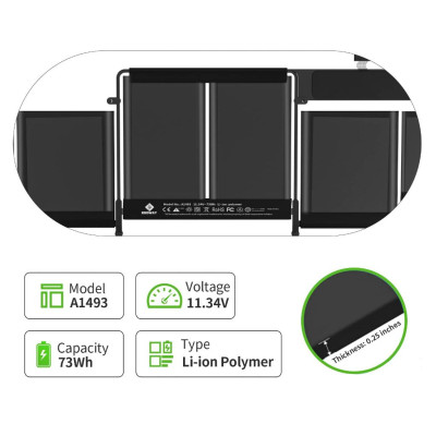 Pin Tương Thích Cho Macbook Pro Retina 13 Inch A1502 ( 2013-2014 ) TEEEMO PC Hàng Nhập Khẩu New Seal