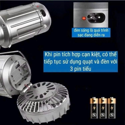 Đèn Năng Lượng Mặt Trời 3in1 Năng Lượng, Tích Hợp Quạt, Đèn Bão Du Lịch Đi Câu Cá Cắm Trại