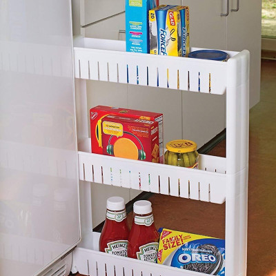 Kệ nhựa 3 tầng có bánh xe tiện lợi, Kệ để gia vị, để đồ phòng tắm gọn gàng - Chính hãng MINIIN 