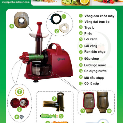 Linh kiện máy ép điện cỏ lúa mì Lexen - Vòng khoá - Hàng chính hãng